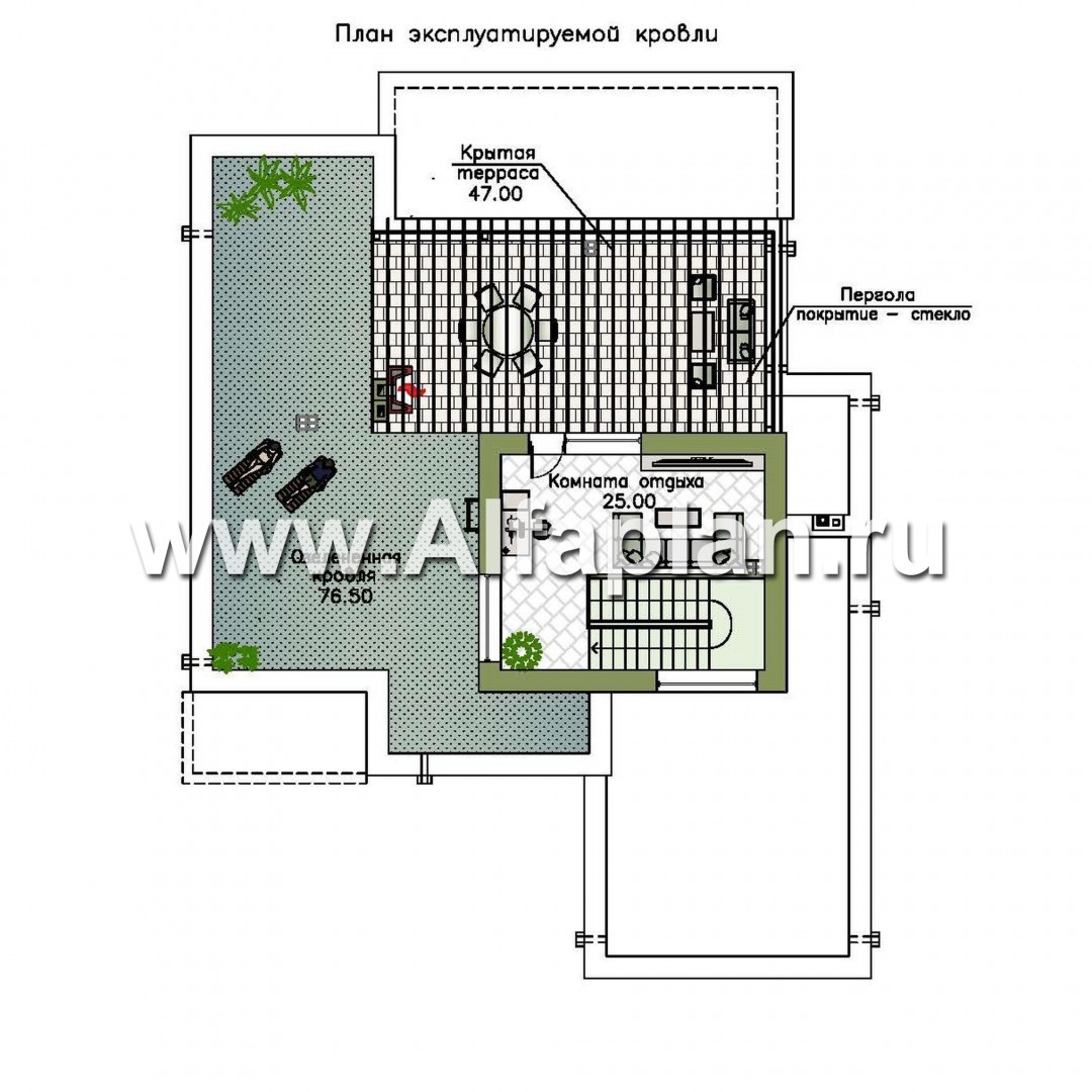 Изображение плана проекта «Альстер Плюс» — проект двухэтажного дома в стиле хай-тек, элитая вилла с цокольным этажом №4
