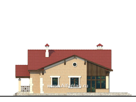 «Поместье» - проект одноэтажного дома, из кирпича, в классическом стиле - превью фасада дома