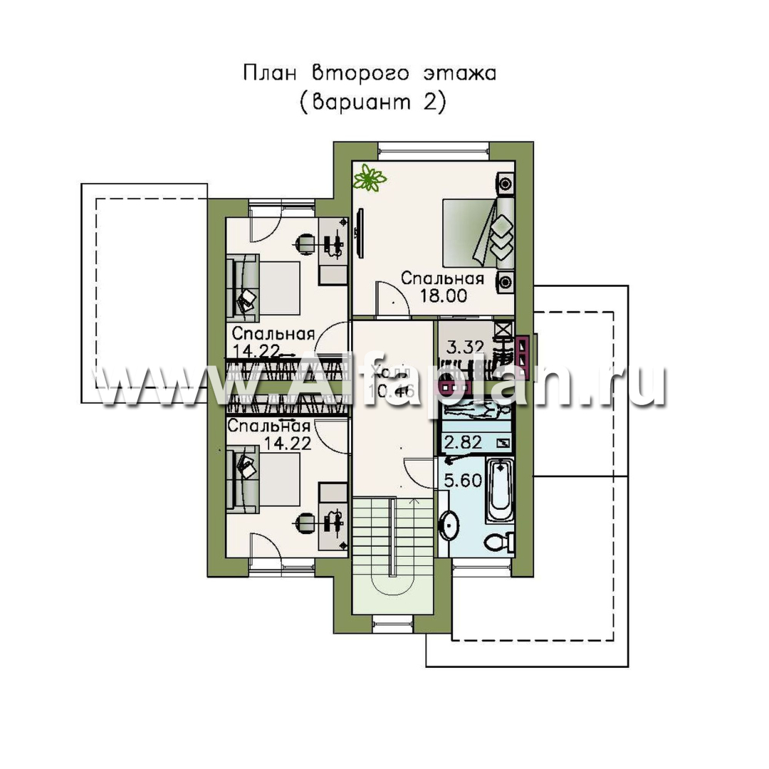 Изображение плана проекта «Скандинавия» - проект современного дома в скандинавском стиле, с фото, планировка с террасой №3