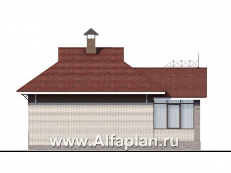 Проекты домов Альфаплан - Проект гостевого кирпичного дома - превью фасада №4