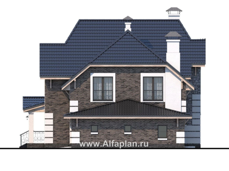 «Ясная поляна» - проект двухэтажного дома, с гаражом, с эркером и с бильярдной - превью фасада дома