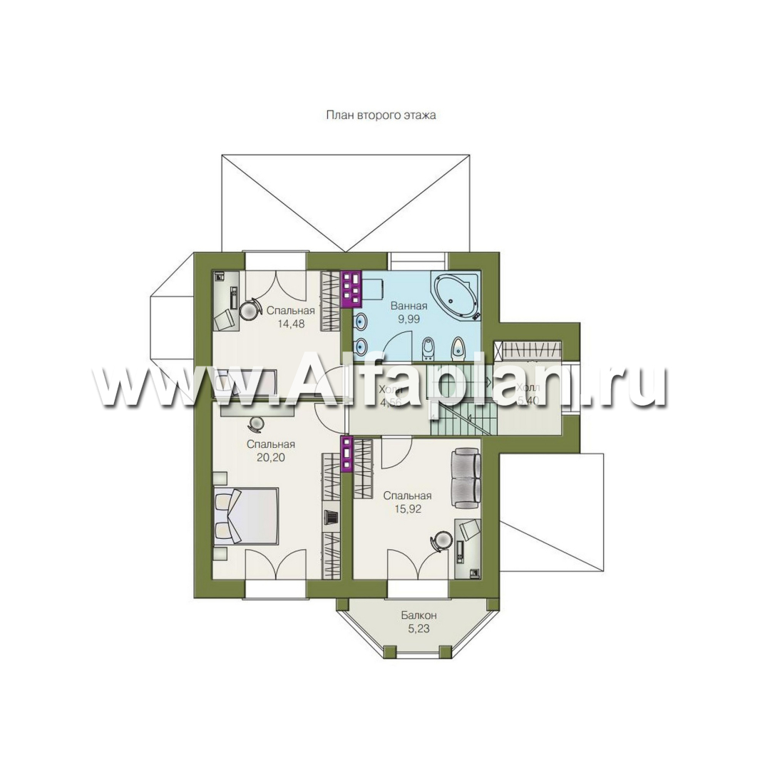 Изображение плана проекта «Лаура» - проект двухэтажного загородного дома,с эркером и с террасой, с цокольным этажом №3