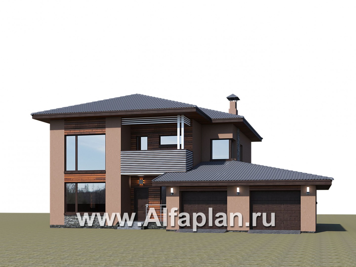 Проекты домов Альфаплан - "Золотой ключик" - план дома, где все спальни с душевыми - дополнительное изображение №1