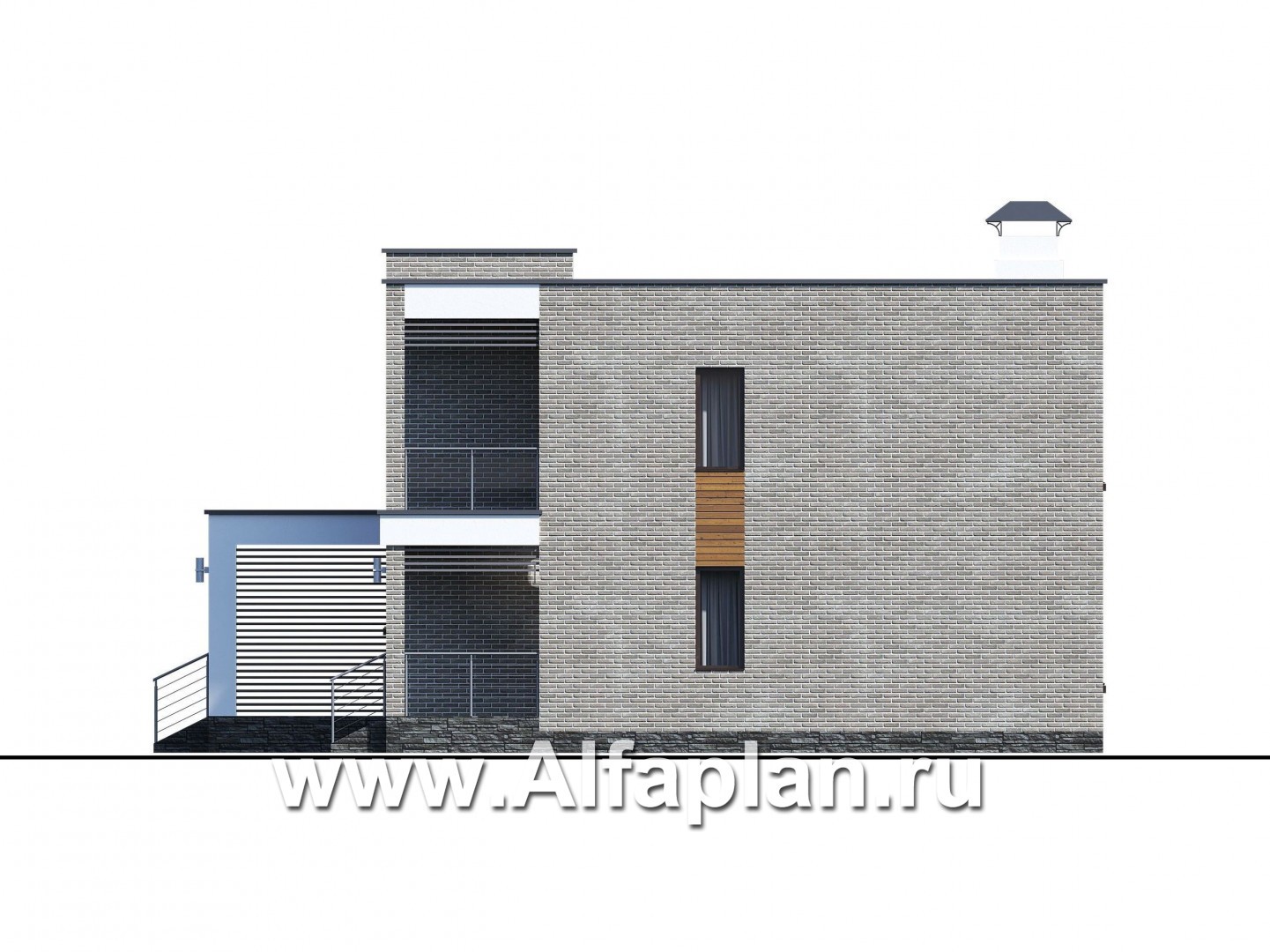 Проекты домов Альфаплан - «Эрго» - проект рационального, уютного современного дома - изображение фасада №4
