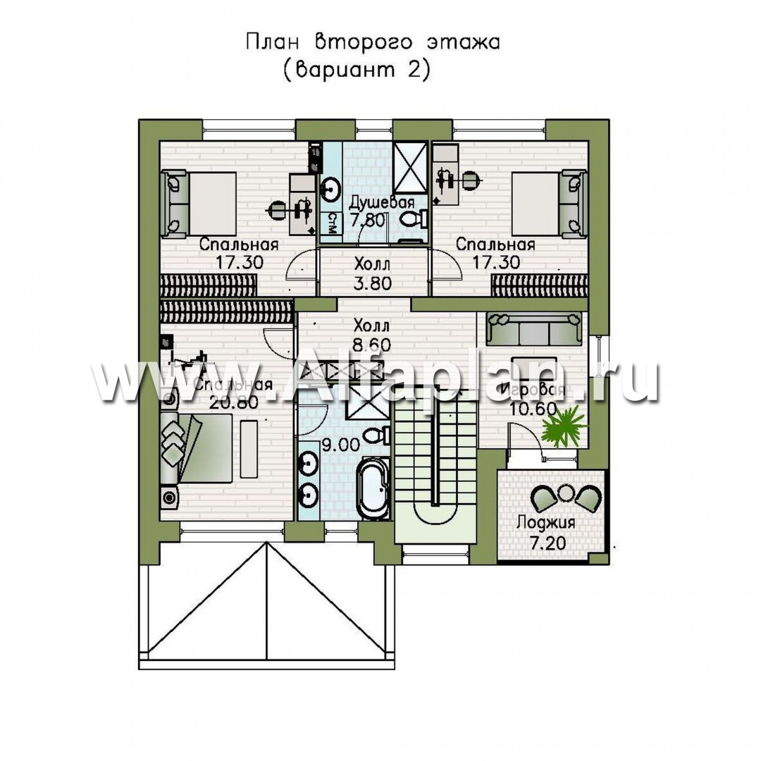 Проекты домов Альфаплан - «Эрго» - проект рационального, уютного современного дома - изображение плана проекта №3
