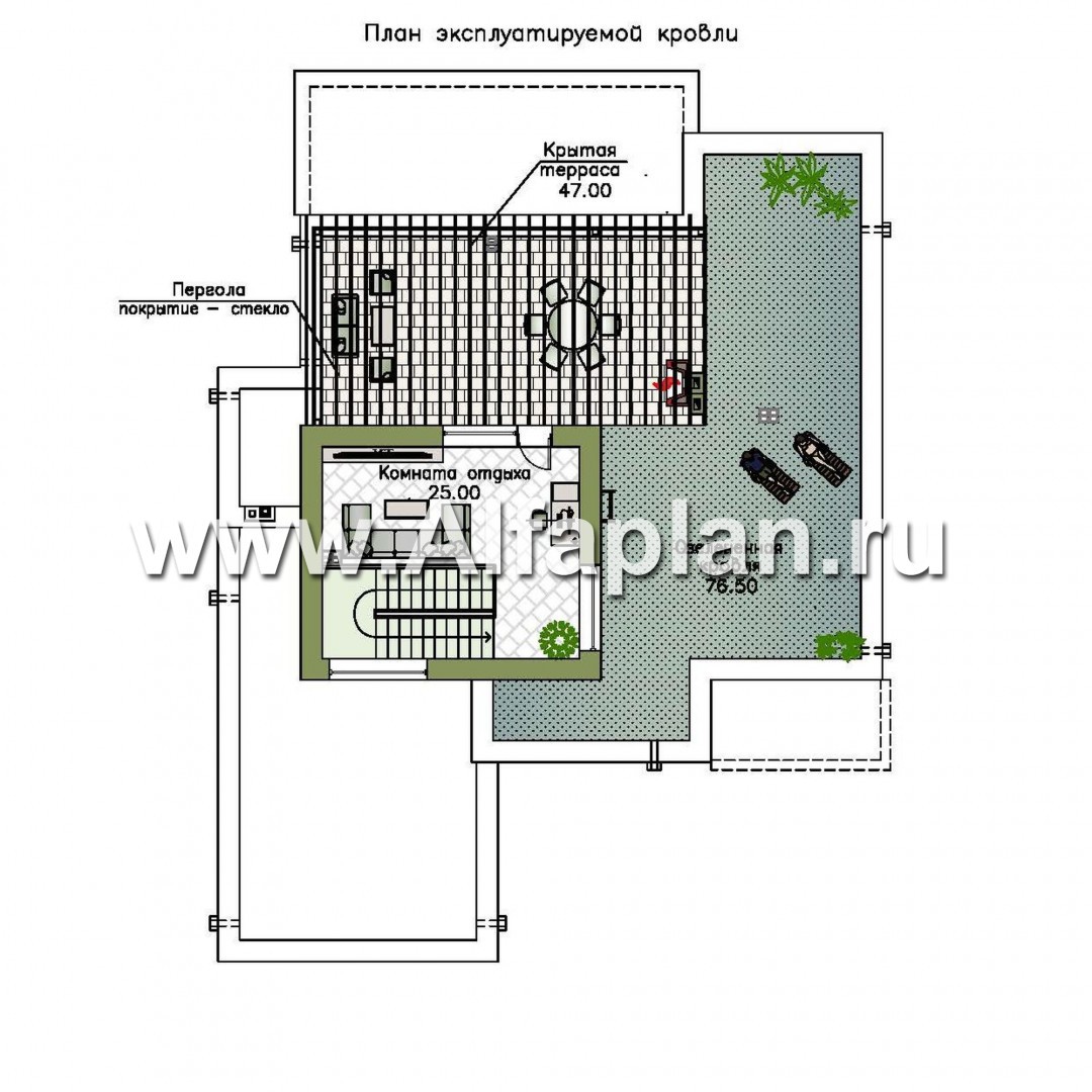 Изображение плана проекта «Альстер Плюс» — проект двухэтажного дома в стиле хай-тек, элитая вилла с цокольным этажом №4