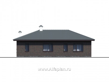 «Соната» - проект одноэтажного дома, с террасой, 3 спальни, в современном стиле - превью фасада дома