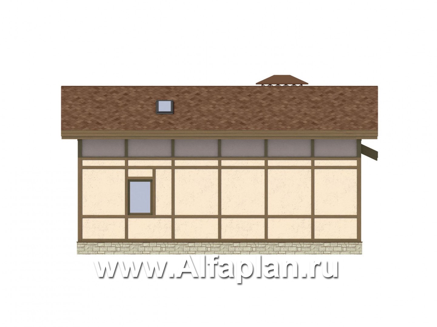 Проекты домов Альфаплан - Комфортный кирпичный дом для отдыха - изображение фасада №4