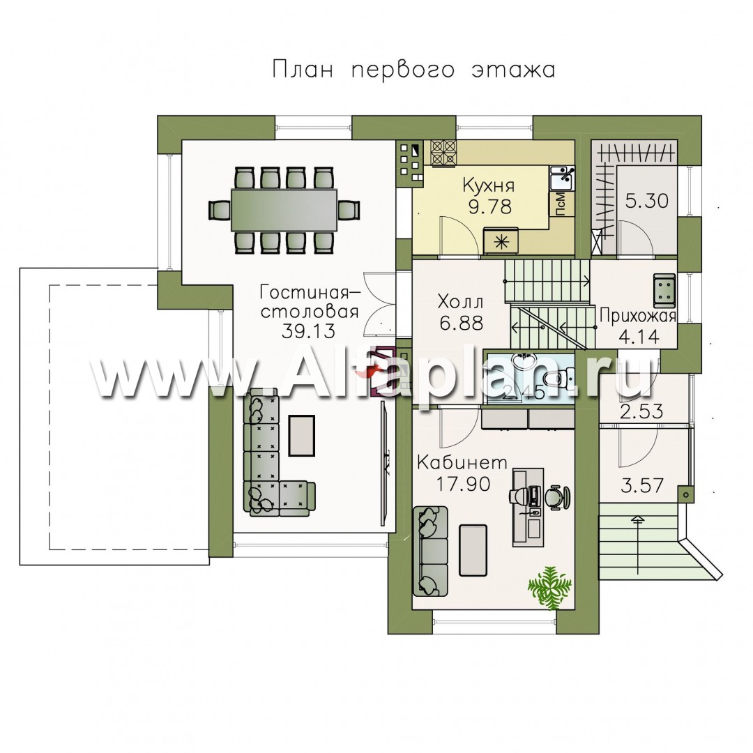 Изображение плана проекта Проект трехэтажного дома из газобетона «Аура», с гаражом в цоколе, с сауной и спортзалом, в современном стиле №2