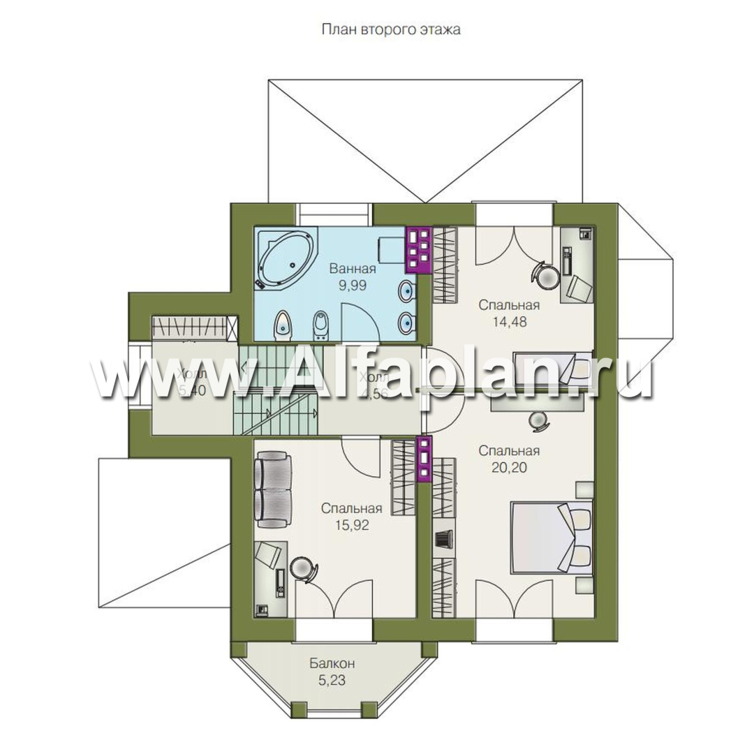 Изображение плана проекта «Лаура» - проект двухэтажного загородного дома,с эркером и с террасой, с цокольным этажом №3