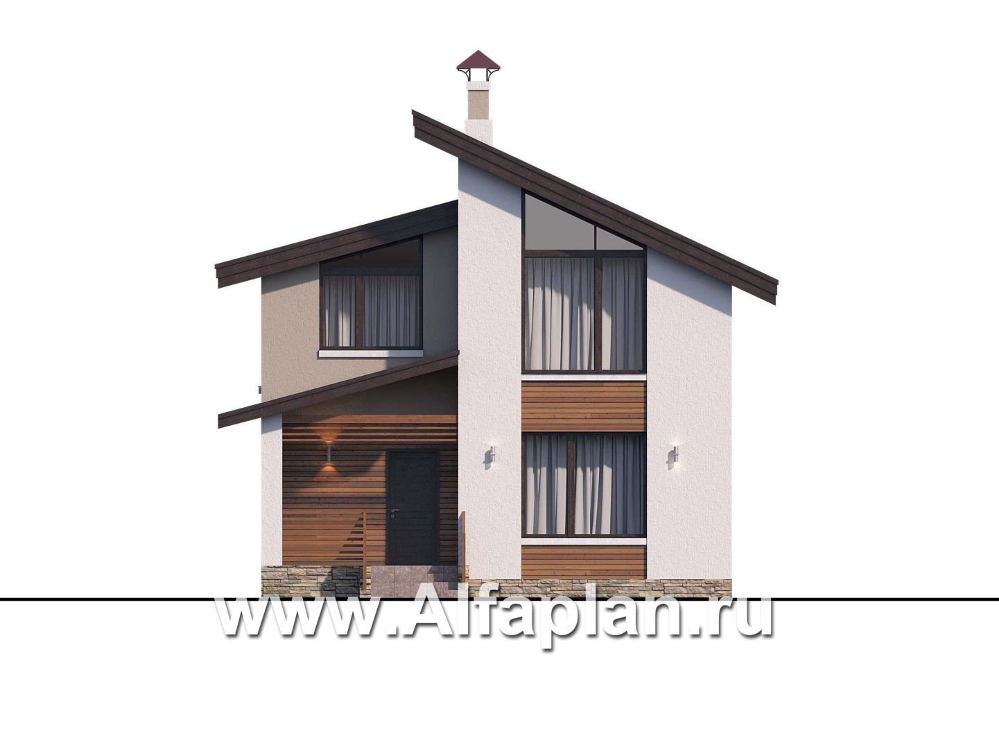 Проекты домов Альфаплан - «Оптима»- стильный небольшой дом - изображение фасада №1