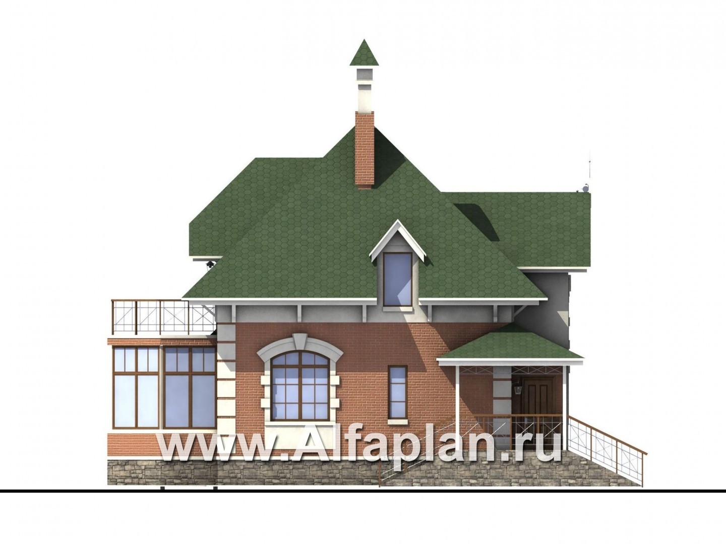 Проекты домов Альфаплан - «Шале Малек» - компактный загородный дом для небольшого участка - изображение фасада №3