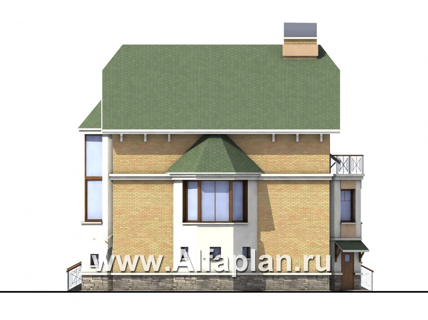 Проекты домов Альфаплан - «Крестный Пачино»  - фешенебельный загородный дом - изображение фасада №2