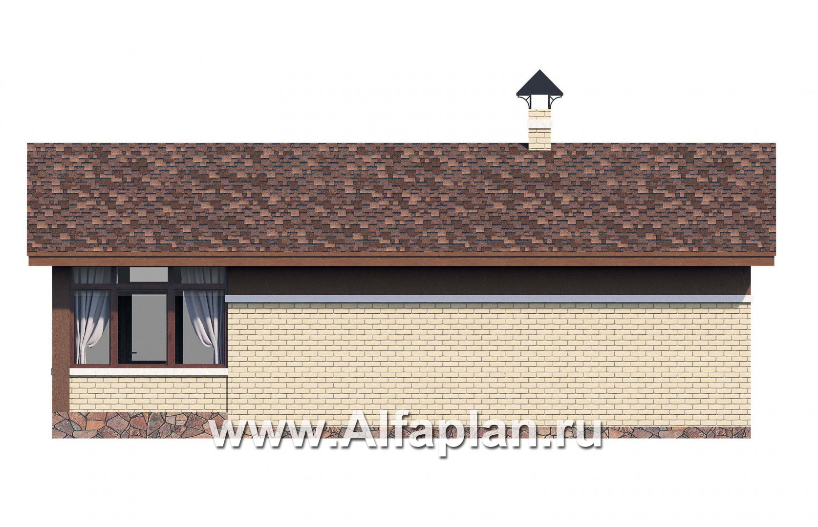 Проекты домов Альфаплан - Дом для отдыха (баня) для небольшого  участка - изображение фасада №4