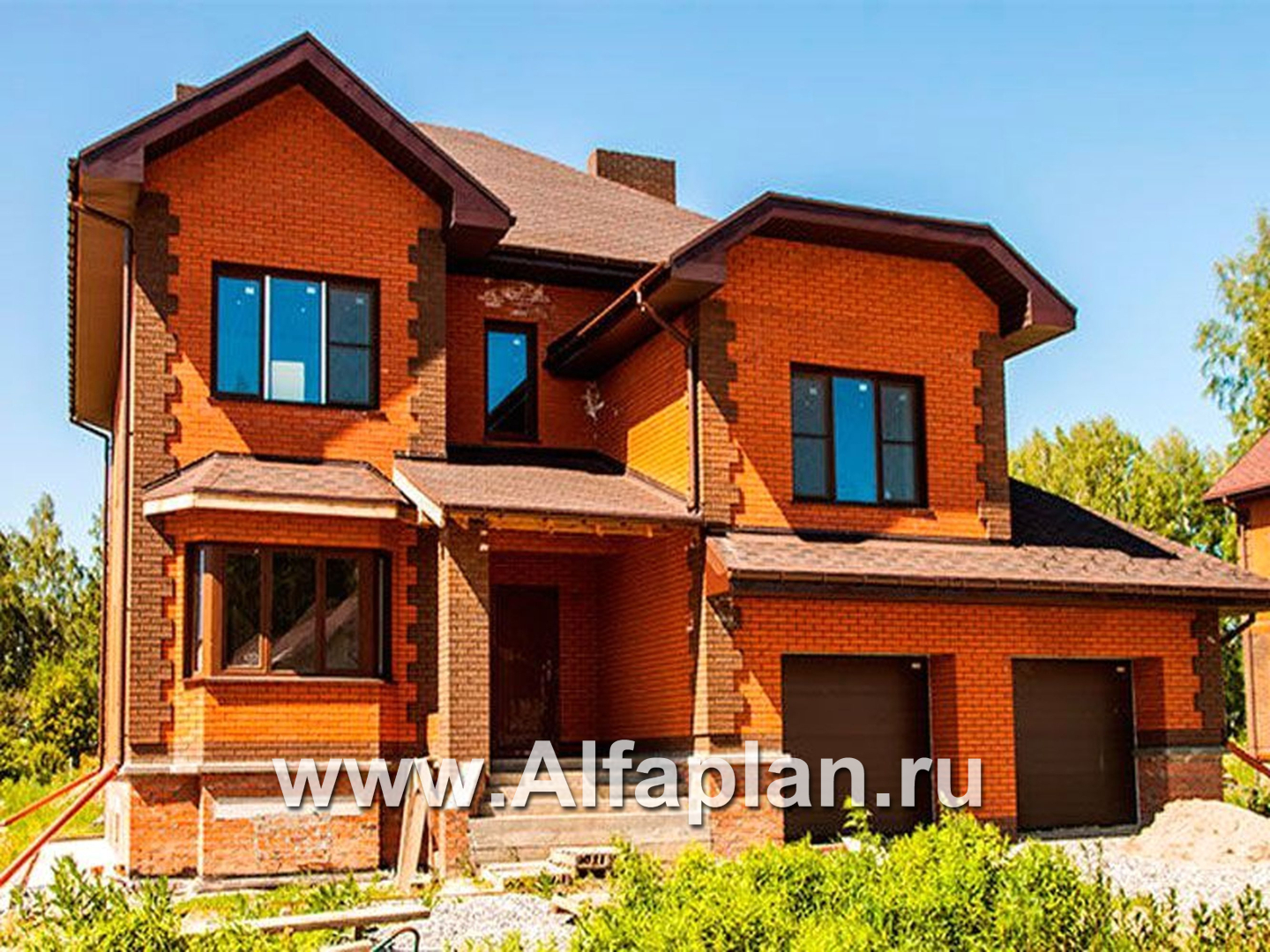 Проекты домов Альфаплан - «Эвридика» - красивый загородный дом с гаражом на две машины - дополнительное изображение №6