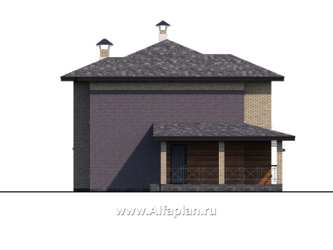 Проекты домов Альфаплан - «Стимул» - рациональный загородный дом - превью фасада №3