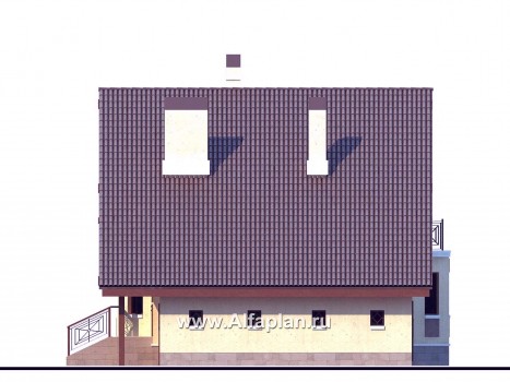 Проекты домов Альфаплан - «Регенсбург Плюс»- вариант коттеджа 22А с цокольным этажом - превью фасада №2