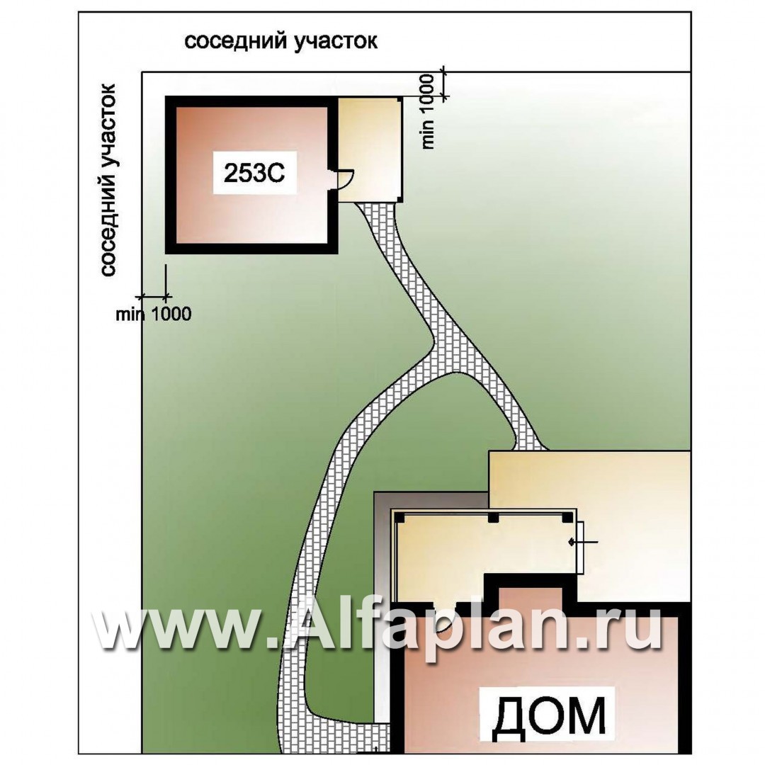 Проекты домов Альфаплан - Комфортабельная баня  с верандой - дополнительное изображение №1