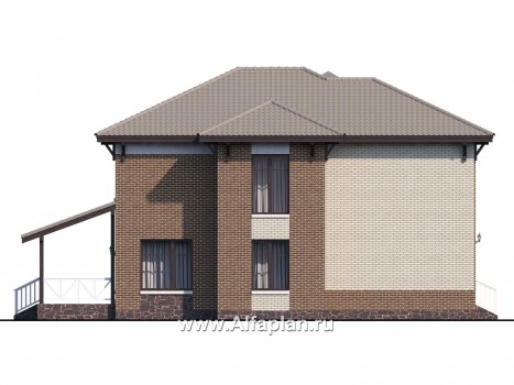 «Вишера» - проект двухэтажного дома, кабинет на 1 этаже, мастер спальня, оптимальная планировка - превью фасада дома
