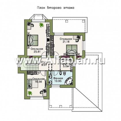 Проекты домов Альфаплан - «Белоостров» - коттедж с удобной планировкой и теплым гаражом - превью плана проекта №2